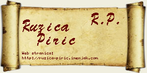 Ružica Pirić vizit kartica
